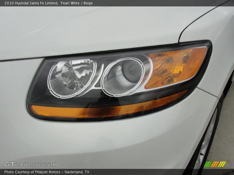 Pearl White / Beige 2010 Hyundai Santa Fe Limited