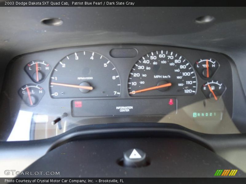 Patriot Blue Pearl / Dark Slate Gray 2003 Dodge Dakota SXT Quad Cab