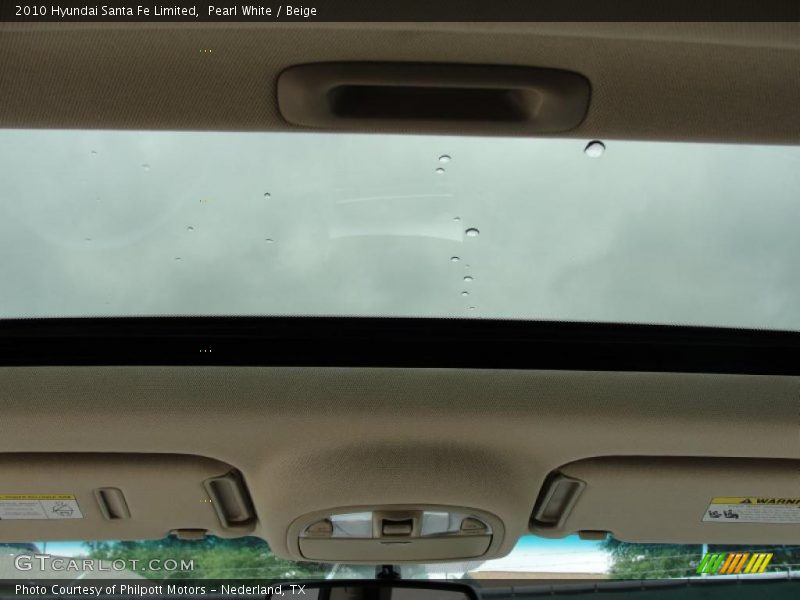 Pearl White / Beige 2010 Hyundai Santa Fe Limited