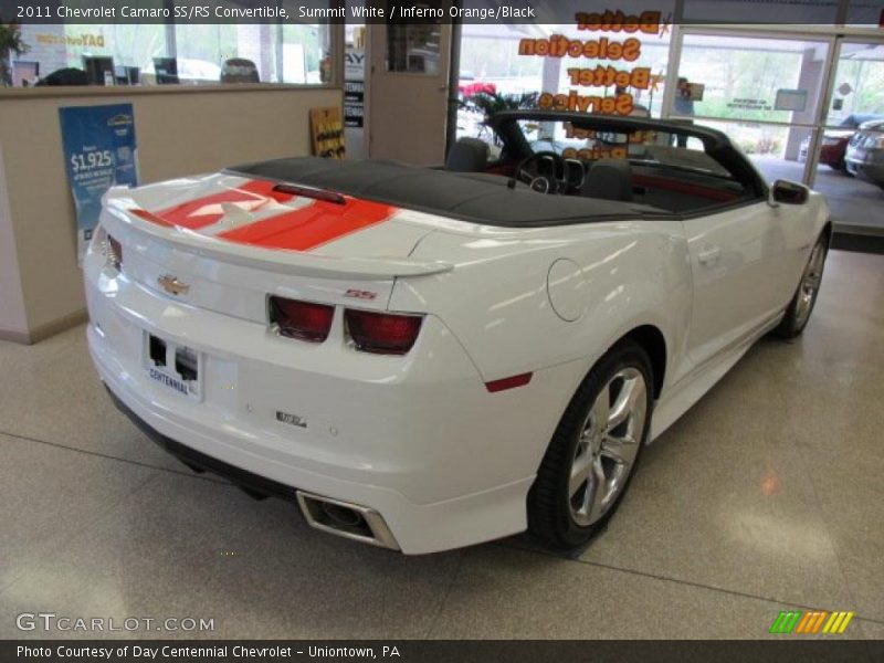 Summit White / Inferno Orange/Black 2011 Chevrolet Camaro SS/RS Convertible
