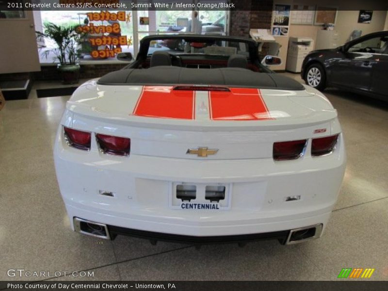 Summit White / Inferno Orange/Black 2011 Chevrolet Camaro SS/RS Convertible