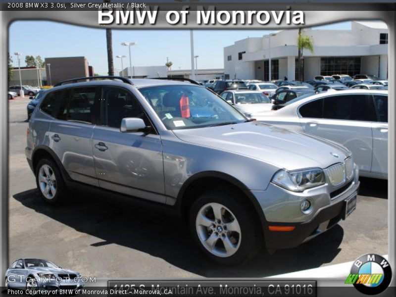 Silver Grey Metallic / Black 2008 BMW X3 3.0si