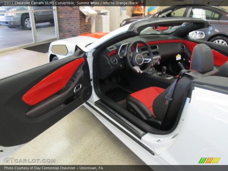 Summit White / Inferno Orange/Black 2011 Chevrolet Camaro SS/RS Convertible