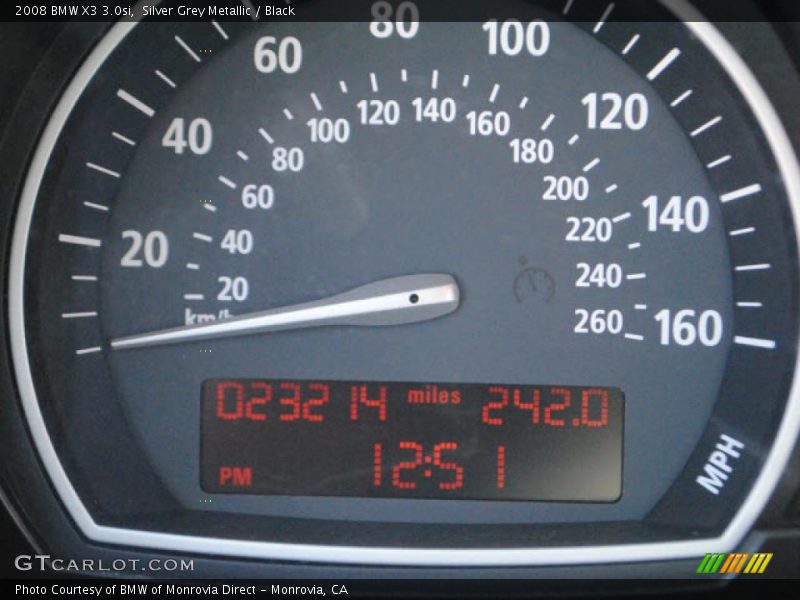 Silver Grey Metallic / Black 2008 BMW X3 3.0si