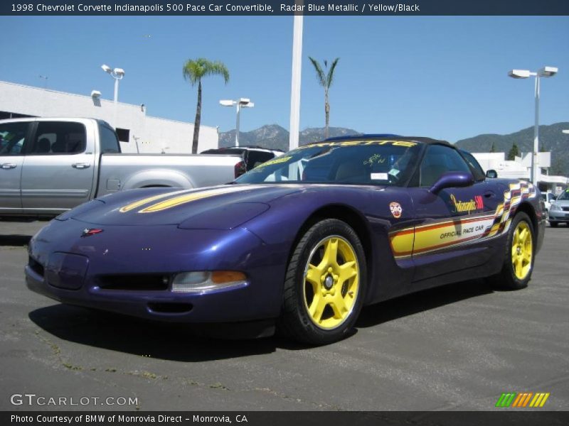 Front 3/4 View of 1998 Corvette Indianapolis 500 Pace Car Convertible