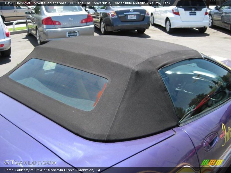 Radar Blue Metallic / Yellow/Black 1998 Chevrolet Corvette Indianapolis 500 Pace Car Convertible