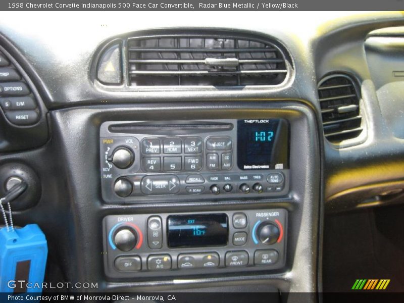 Controls of 1998 Corvette Indianapolis 500 Pace Car Convertible