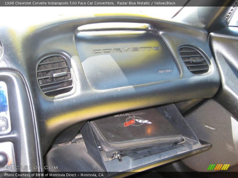 Radar Blue Metallic / Yellow/Black 1998 Chevrolet Corvette Indianapolis 500 Pace Car Convertible