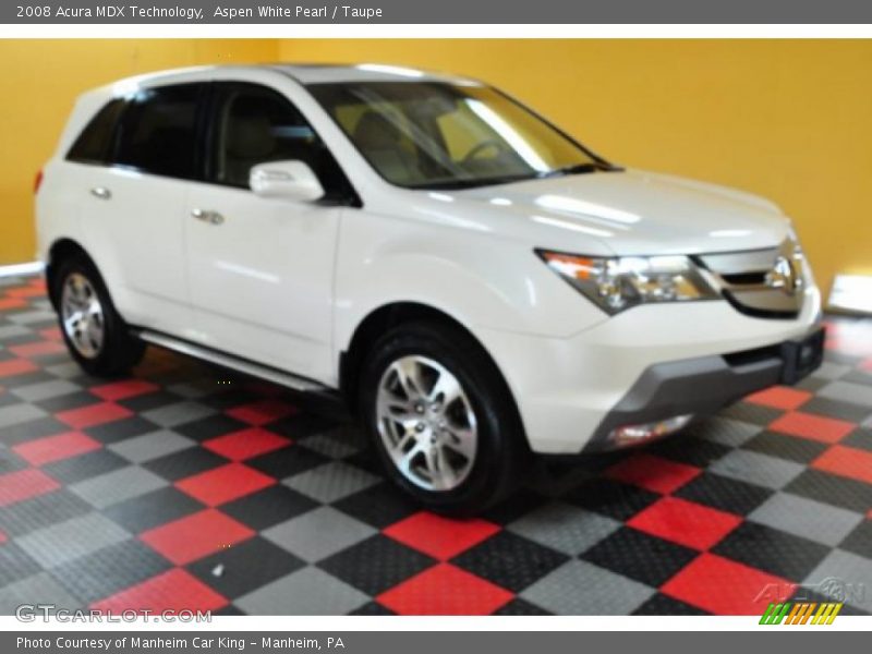 Aspen White Pearl / Taupe 2008 Acura MDX Technology