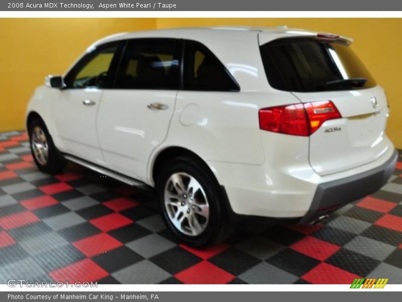 Aspen White Pearl / Taupe 2008 Acura MDX Technology