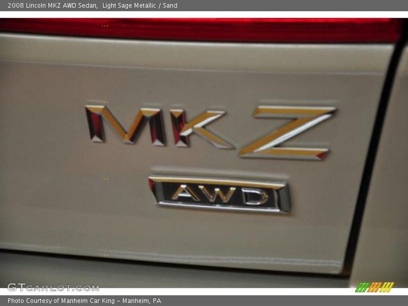 Light Sage Metallic / Sand 2008 Lincoln MKZ AWD Sedan