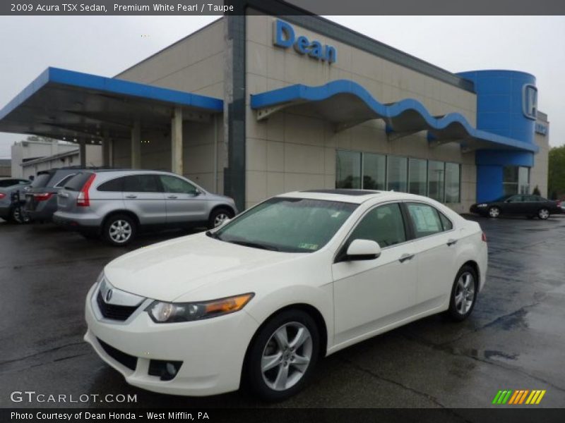 Premium White Pearl / Taupe 2009 Acura TSX Sedan