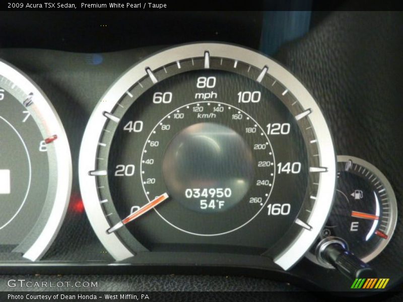 Premium White Pearl / Taupe 2009 Acura TSX Sedan