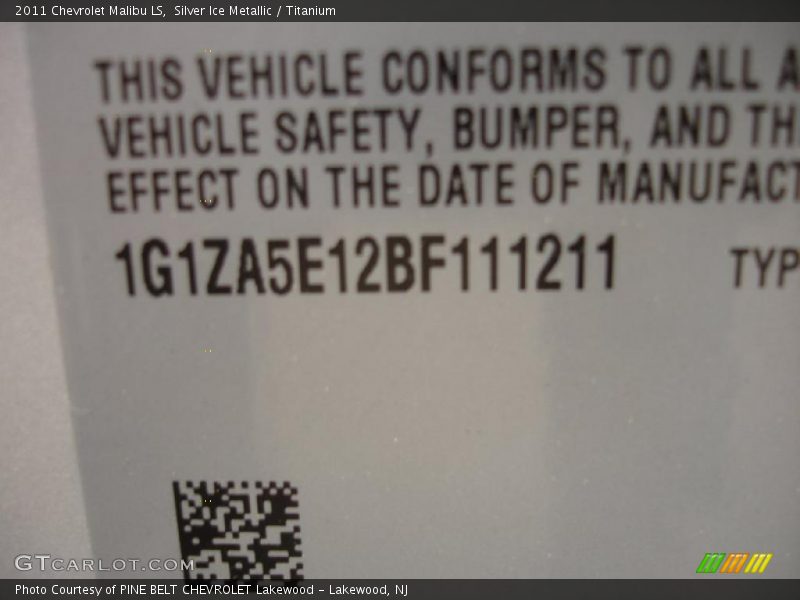 Silver Ice Metallic / Titanium 2011 Chevrolet Malibu LS