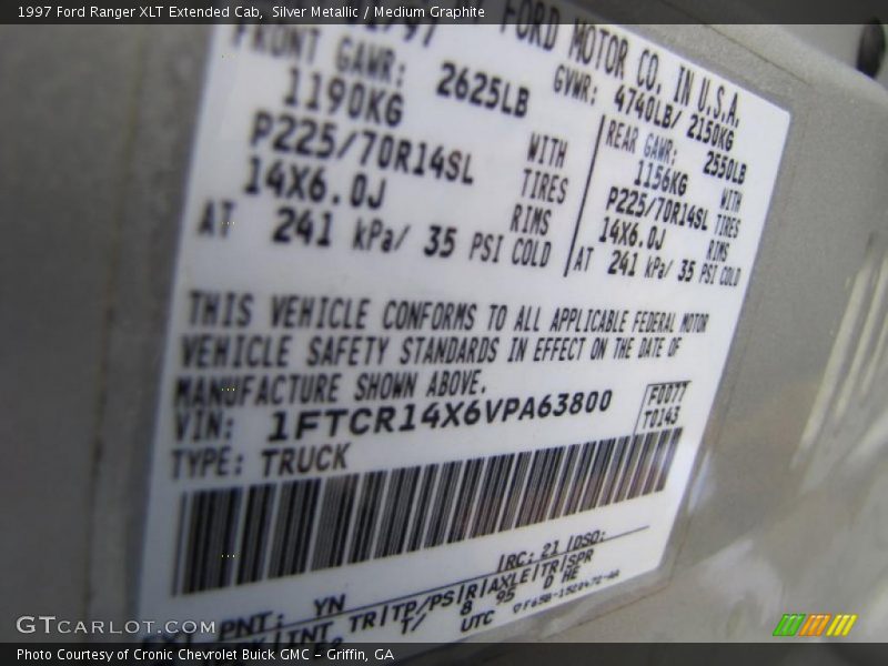 Silver Metallic / Medium Graphite 1997 Ford Ranger XLT Extended Cab