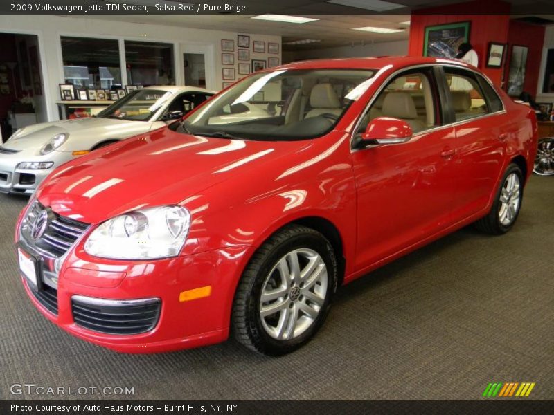 Salsa Red / Pure Beige 2009 Volkswagen Jetta TDI Sedan