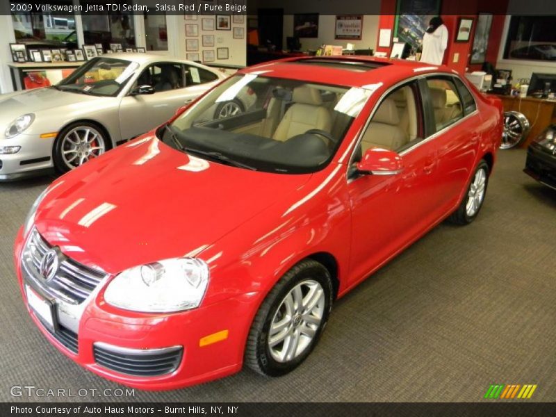 Salsa Red / Pure Beige 2009 Volkswagen Jetta TDI Sedan