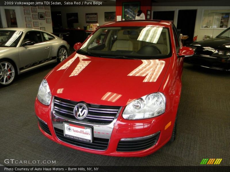 Salsa Red / Pure Beige 2009 Volkswagen Jetta TDI Sedan