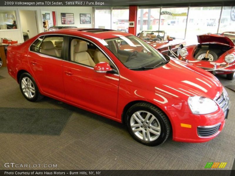 Salsa Red / Pure Beige 2009 Volkswagen Jetta TDI Sedan