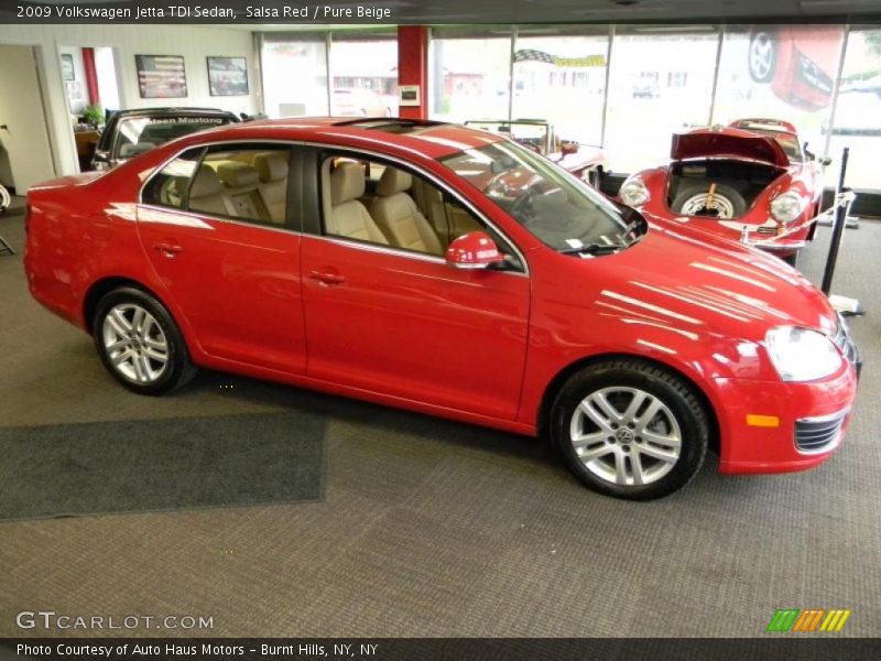 Salsa Red / Pure Beige 2009 Volkswagen Jetta TDI Sedan