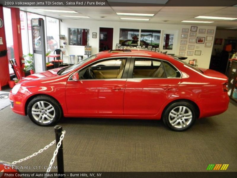 Salsa Red / Pure Beige 2009 Volkswagen Jetta TDI Sedan