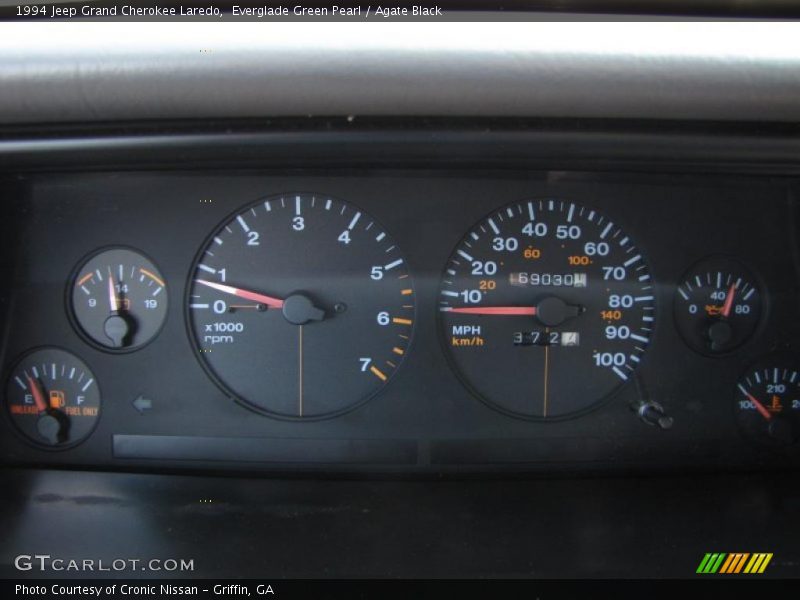 Everglade Green Pearl / Agate Black 1994 Jeep Grand Cherokee Laredo