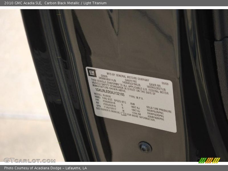 Carbon Black Metallic / Light Titanium 2010 GMC Acadia SLE