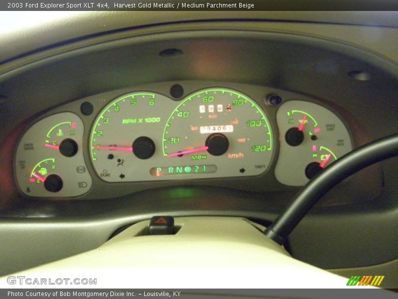Harvest Gold Metallic / Medium Parchment Beige 2003 Ford Explorer Sport XLT 4x4