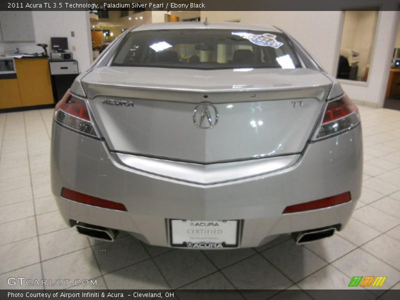 Paladium Silver Pearl / Ebony Black 2011 Acura TL 3.5 Technology