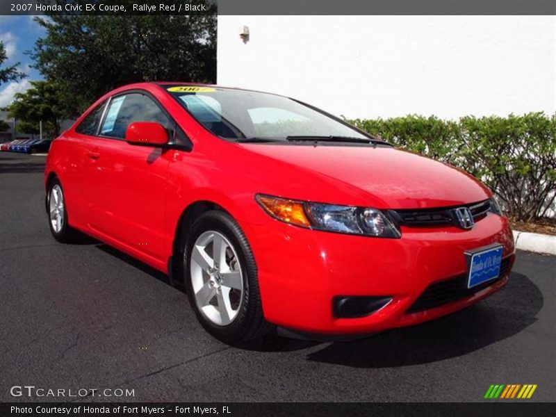 Rallye Red / Black 2007 Honda Civic EX Coupe