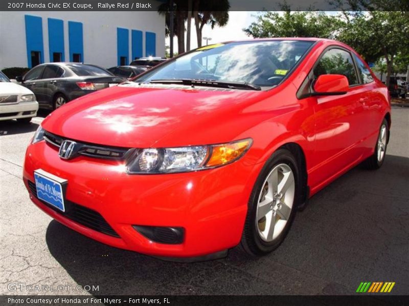Rallye Red / Black 2007 Honda Civic EX Coupe