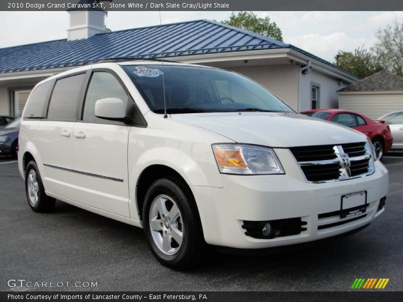 Stone White / Dark Slate Gray/Light Shale 2010 Dodge Grand Caravan SXT
