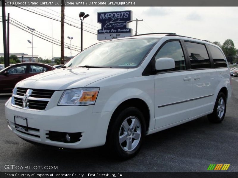 Stone White / Dark Slate Gray/Light Shale 2010 Dodge Grand Caravan SXT