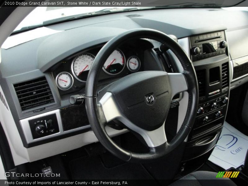 Stone White / Dark Slate Gray/Light Shale 2010 Dodge Grand Caravan SXT