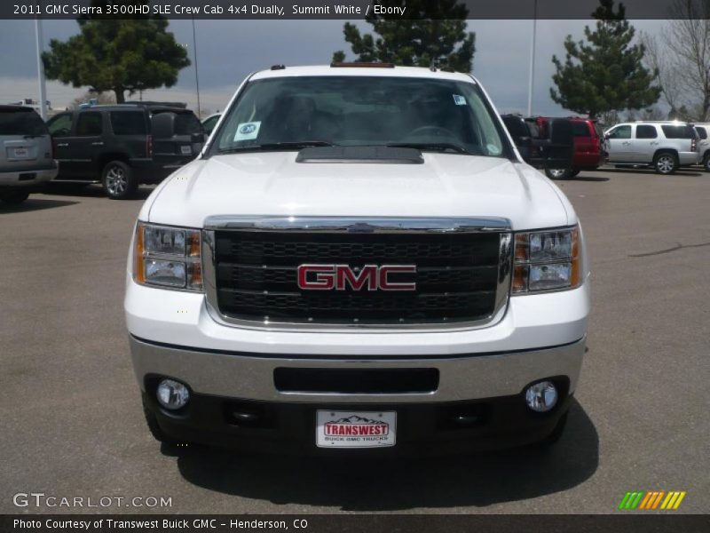 Summit White / Ebony 2011 GMC Sierra 3500HD SLE Crew Cab 4x4 Dually