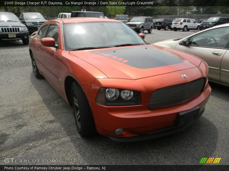 Go Mango! Orange / Dark Slate Gray/Light Graystone 2006 Dodge Charger R/T Daytona
