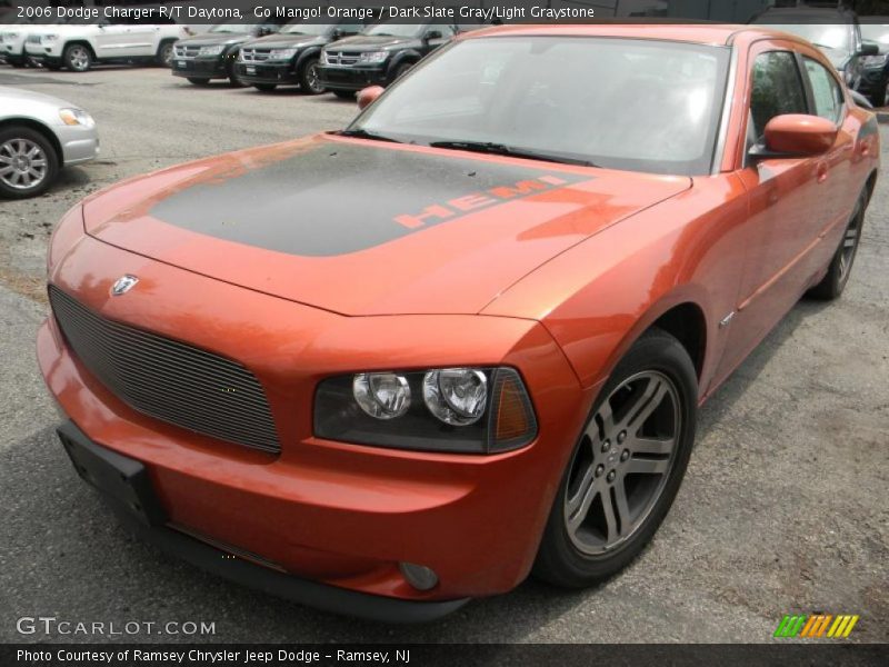 Go Mango! Orange / Dark Slate Gray/Light Graystone 2006 Dodge Charger R/T Daytona