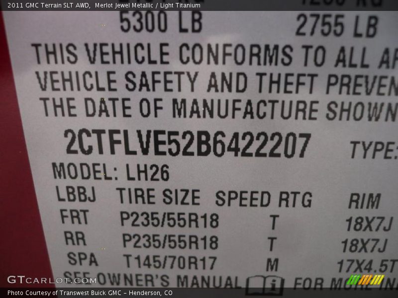 Merlot Jewel Metallic / Light Titanium 2011 GMC Terrain SLT AWD