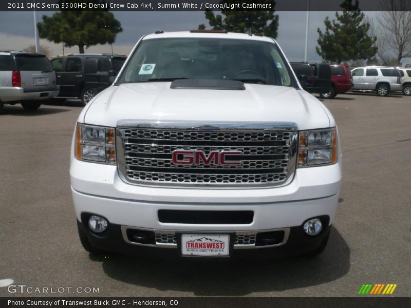 Summit White / Cocoa/Light Cashmere 2011 GMC Sierra 3500HD Denali Crew Cab 4x4
