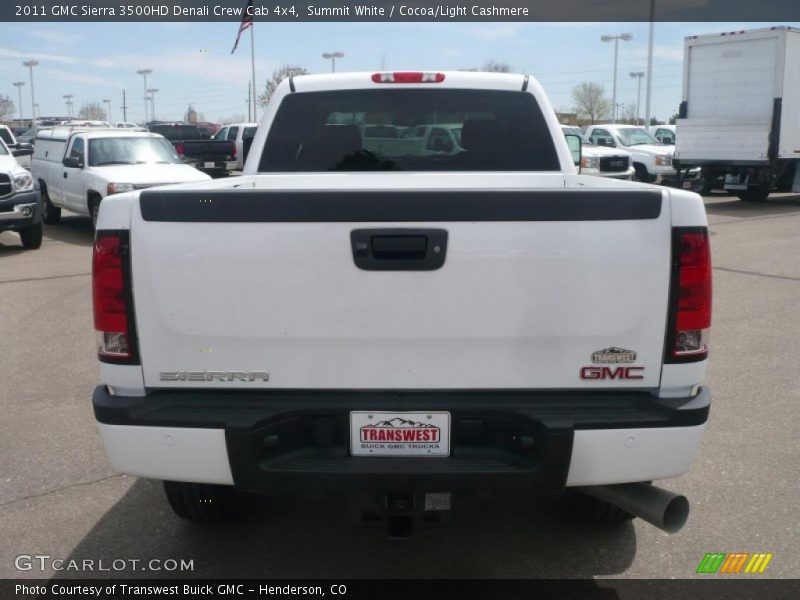 Summit White / Cocoa/Light Cashmere 2011 GMC Sierra 3500HD Denali Crew Cab 4x4