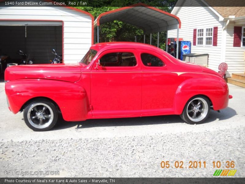 Red / Tan 1940 Ford DeLuxe Custom Coupe
