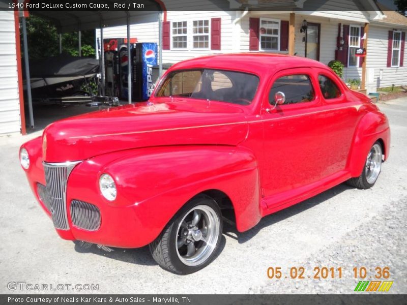 Red / Tan 1940 Ford DeLuxe Custom Coupe