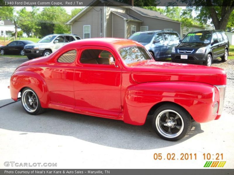 Red / Tan 1940 Ford DeLuxe Custom Coupe