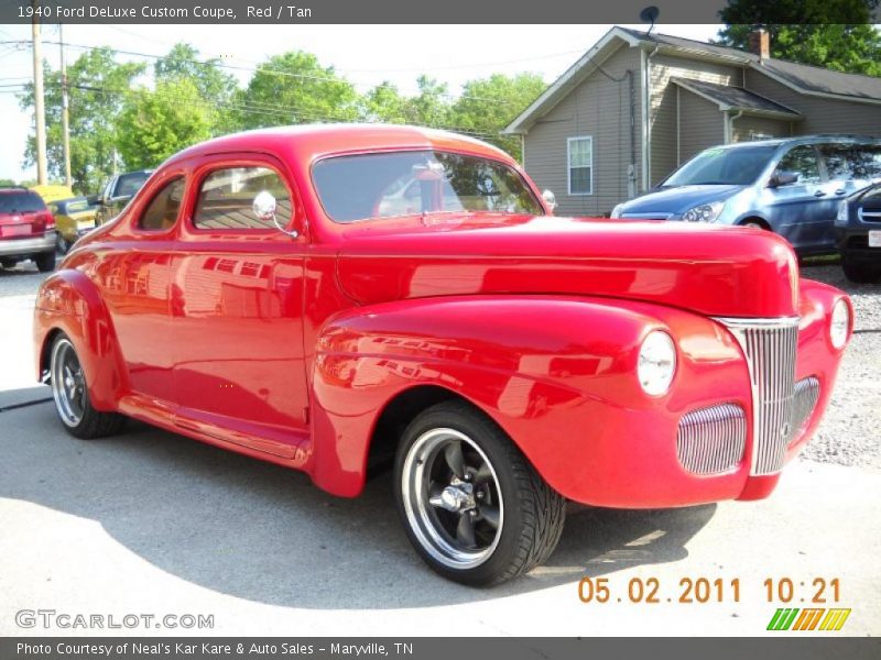 Red / Tan 1940 Ford DeLuxe Custom Coupe