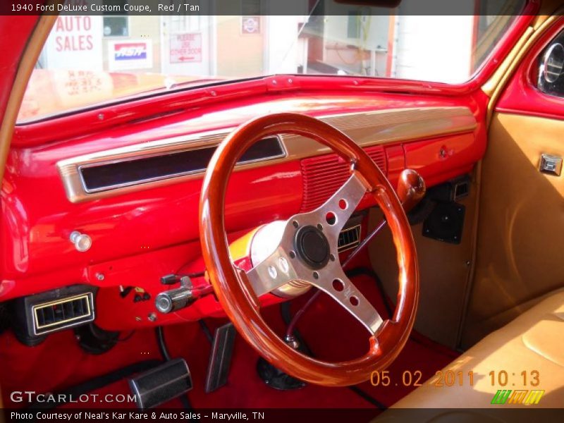 Red / Tan 1940 Ford DeLuxe Custom Coupe