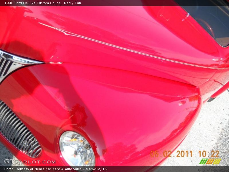 Red / Tan 1940 Ford DeLuxe Custom Coupe