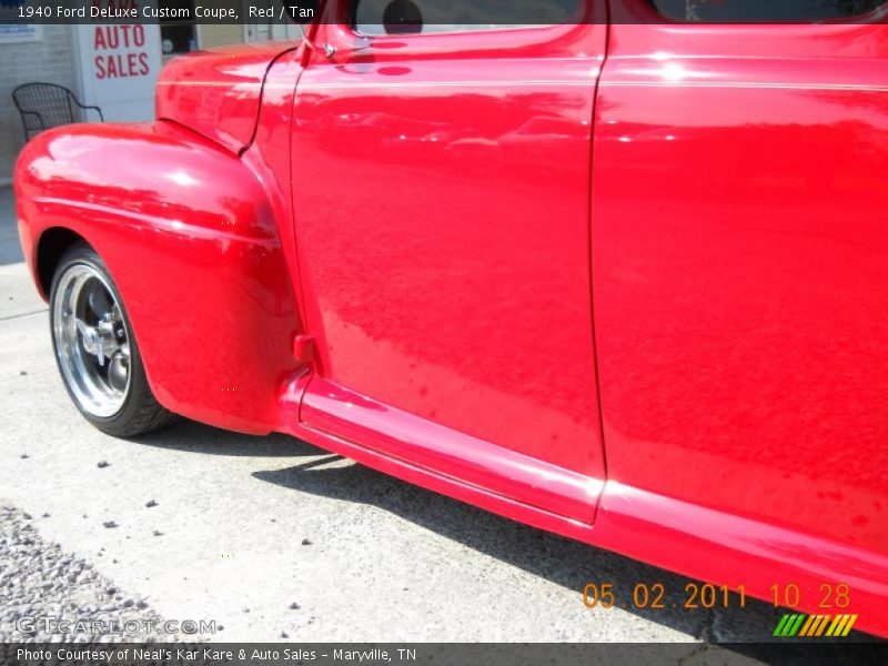Red / Tan 1940 Ford DeLuxe Custom Coupe