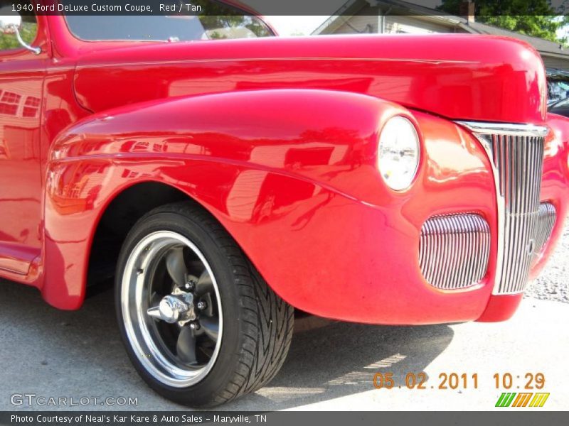 Red / Tan 1940 Ford DeLuxe Custom Coupe