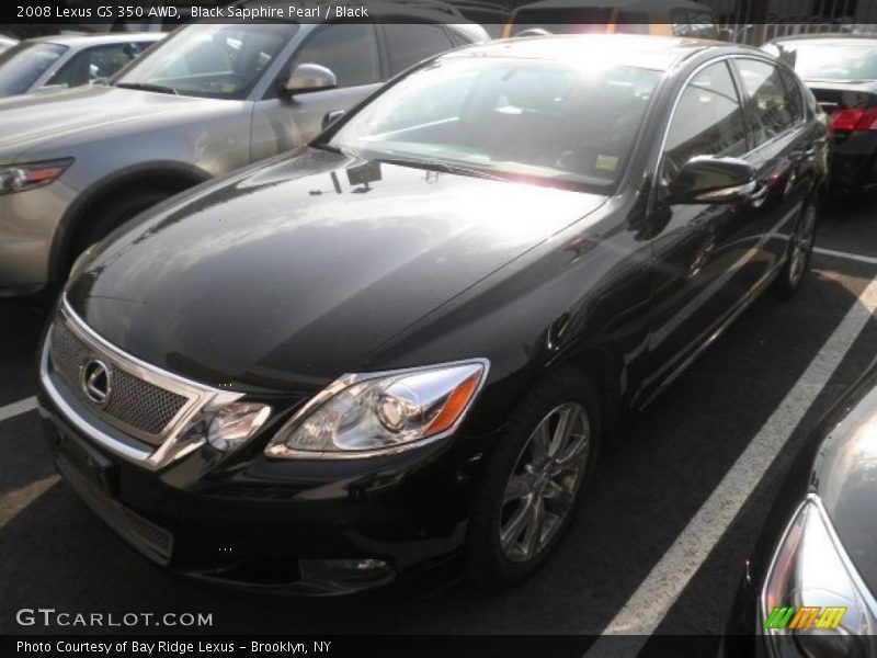 Black Sapphire Pearl / Black 2008 Lexus GS 350 AWD
