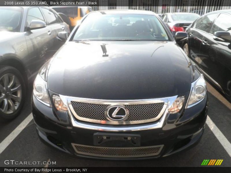 Black Sapphire Pearl / Black 2008 Lexus GS 350 AWD